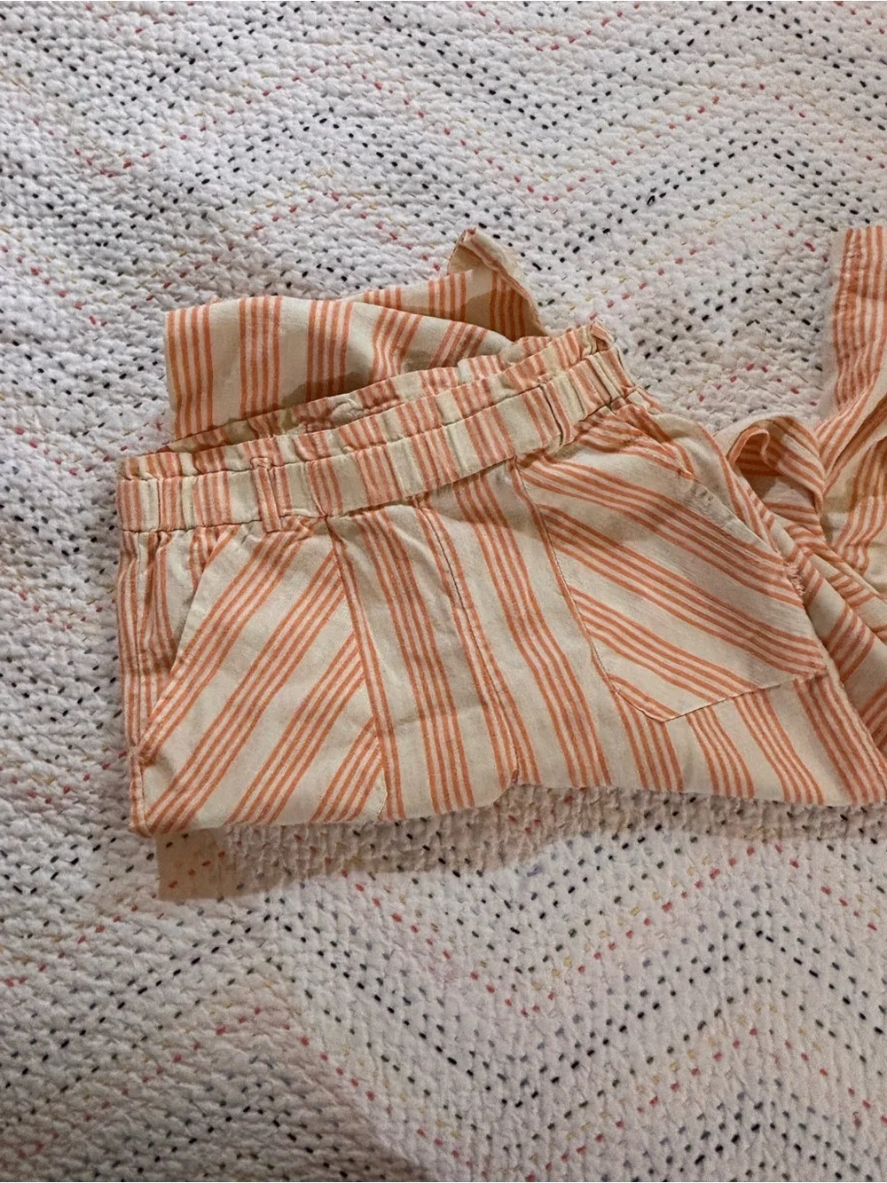 Jessica Simpson Cream and Orange Striped Casual Pants